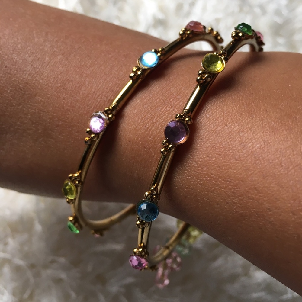 2 Piece Multicolored Indian Bangle Set